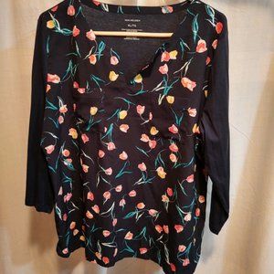 Van Heusen Blue floral top with plain back XL